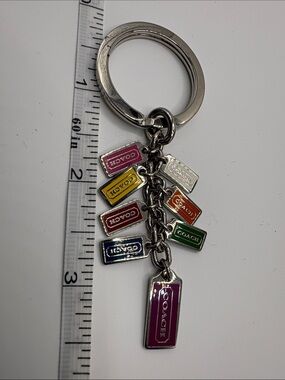 Coach Multi-Color Enamel Tag Charm Keychain